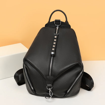 Sac à dos en cuir grainé noir