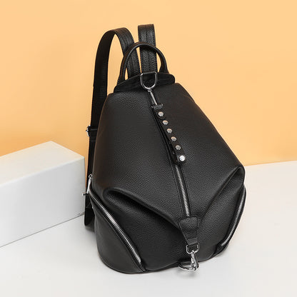 Sac à dos en cuir grainé noir
