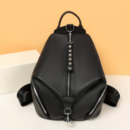 Sac à dos en cuir grainé noir