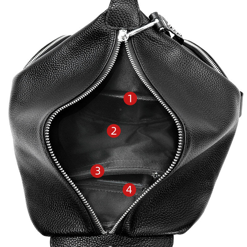Sac à dos en cuir grainé noir