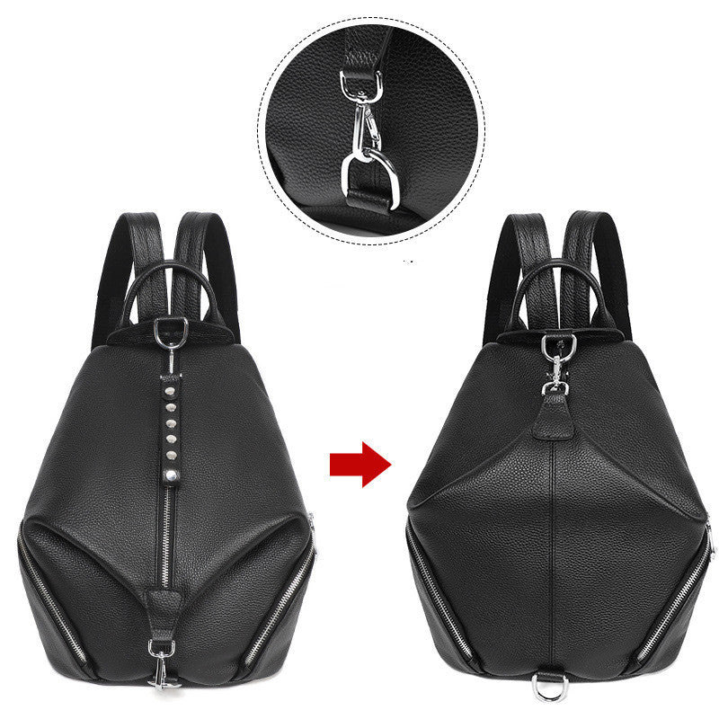 Sac à dos en cuir grainé noir