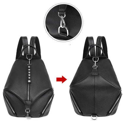 Sac à dos en cuir grainé noir