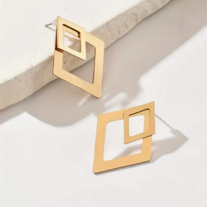 Boucles d'oreilles géométriques dorées