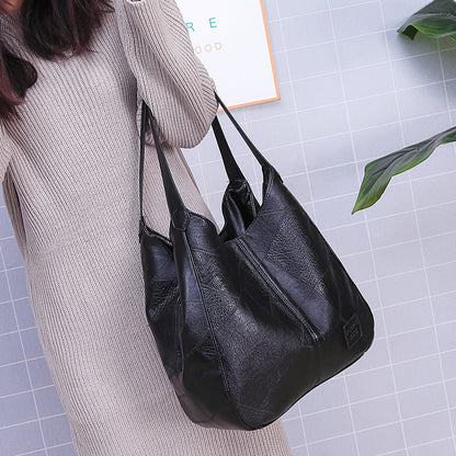 Sac hobo en cuir souple noir