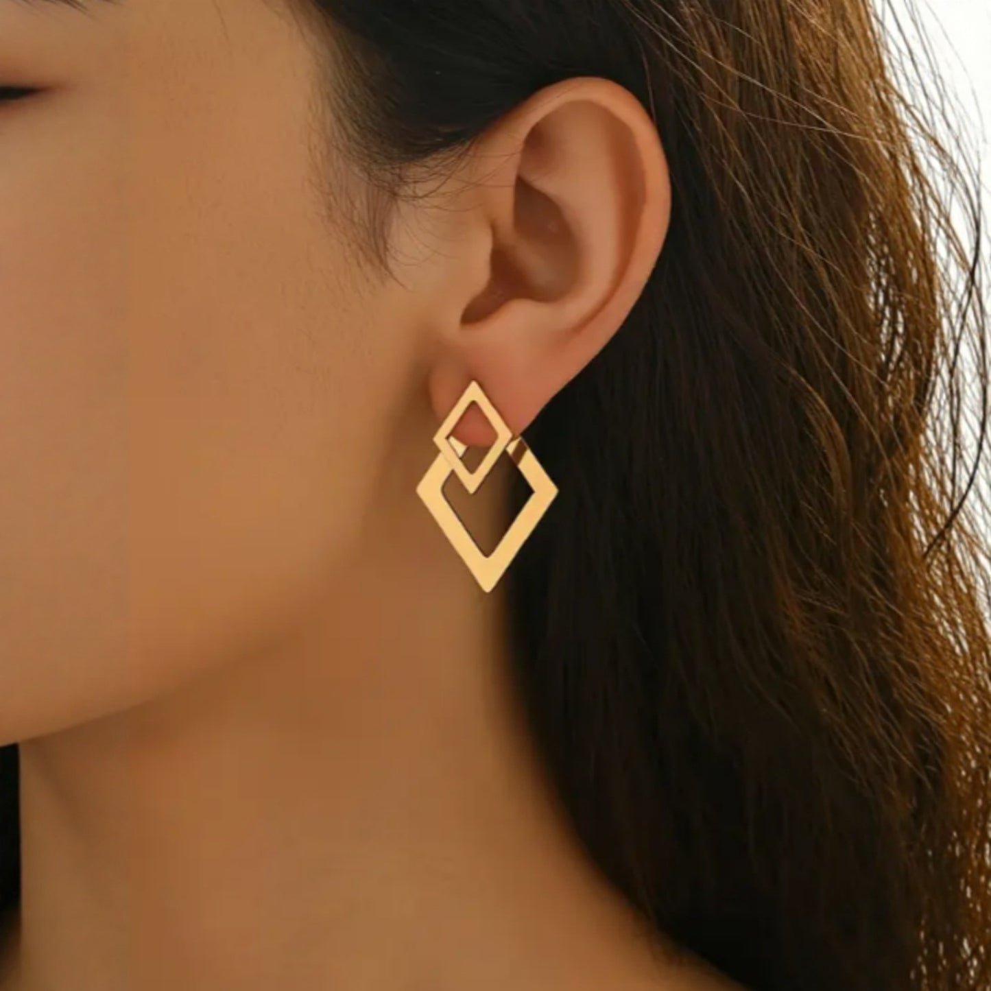 Boucles d'oreilles géométriques dorées